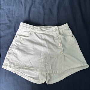 Zara White Skorts High-Waisted Casual